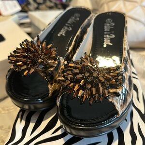 Funky animal print shoes for summer ! Beautiful. Still new on box size 8